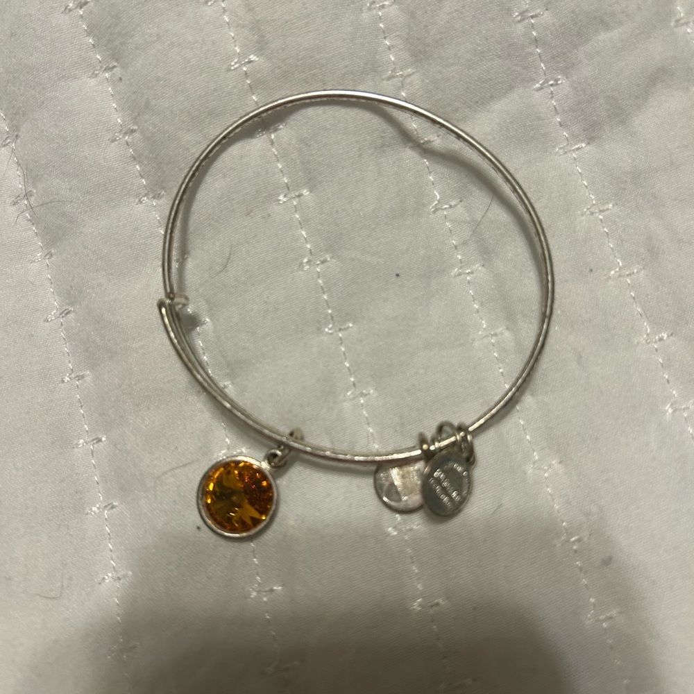 ALEX AND ANI Silver Bracelet with November Birth stone charm